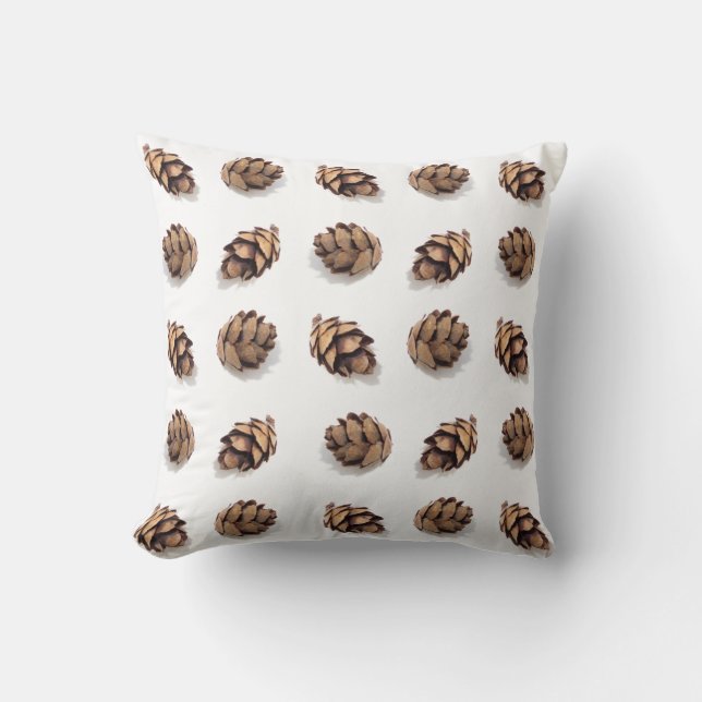 Almofada Mini Pine Cones on White Pattern (Frente)