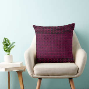 Almofada Mini Quadrados Em Quadrados De Magenta EggPlant
