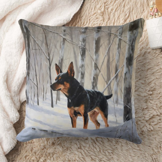 Almofada Miniatura Pinscher Deixa-o nevar no Natal (Cobertor)
