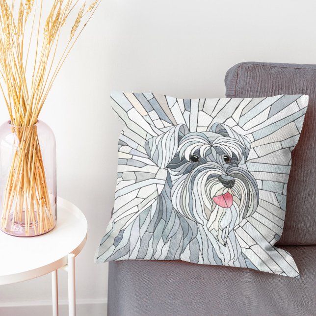 Almofada Miniatura Schnauzer - Arte do Mosaico (Criador carregado)