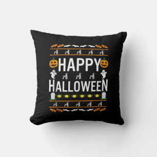 Almofada Miniatura Schnauzer Halloween - Figurino Preguiço