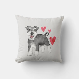 Almofada Miniatura Schnauzer Personalizada com o Ano do Nom