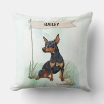 Miniature Pinscher Watercolor Personalized Dog
