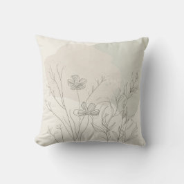 Almofada Minimal Botanical Decor – Abstract Wildflower Line