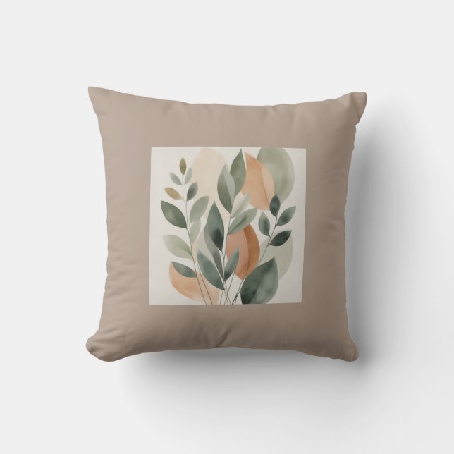 Almofada Minimal Botanical Leaf Pattern pillows (Frente)