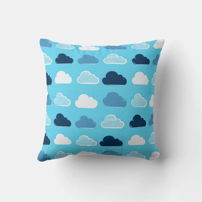 Almofada Minimal Clouds Pattern – Blue Sky Vibes (Verso)