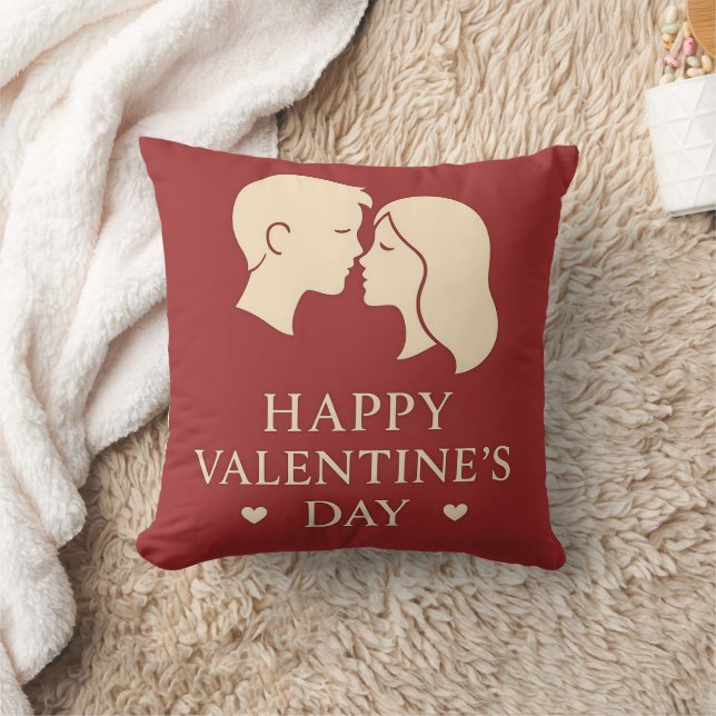 Almofada Minimal Couple Silhouette Valentines Decorative (Cobertor)
