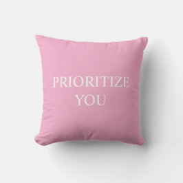 Almofada Minimal Prioritize You Quote Dusty Rose Pink