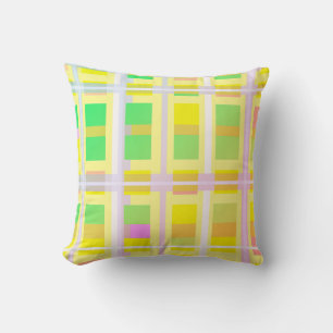 Almofada Mínimalismo Abstrato Art Amarelo Blocos Verde Roxo