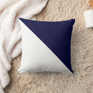 Almofada Minimalismo abstrato Art Escuro Azul Branco