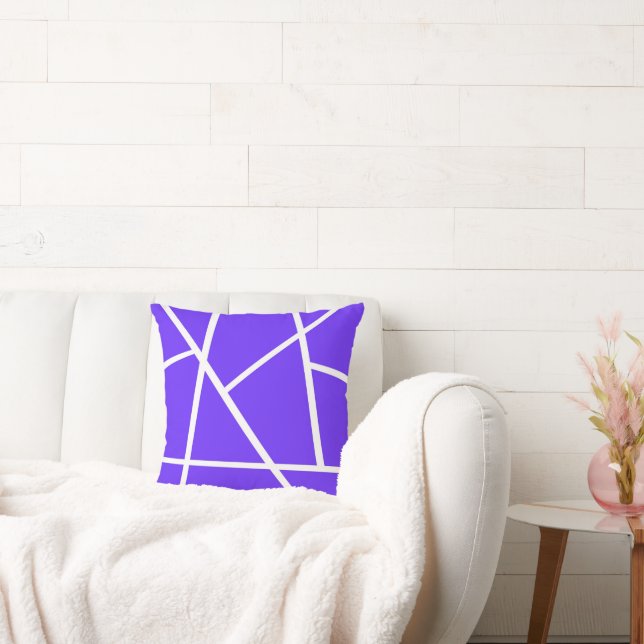 Almofada Minimalismo branco roxo abstrato-Art Lavanda azul (Sofá)