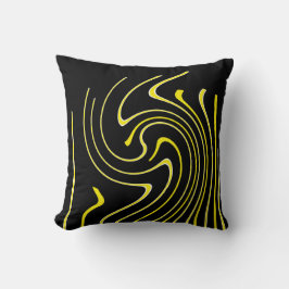 Almofada Minimalismo das Linhas Amarelas Pretas abstrato