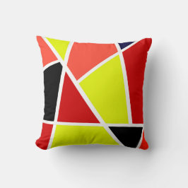 Almofada Minimalismo de coral amarelo-abstrato Art preto