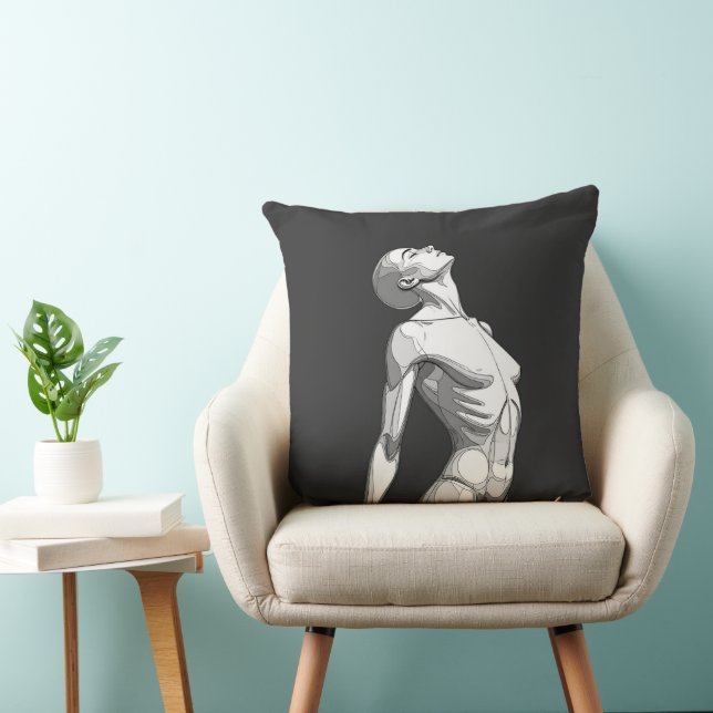 Almofada Minimalist Android Female - Modern Throw Pillow (Cadeira)