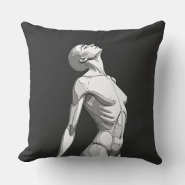 Almofada Minimalist Android Female - Modern Throw Pillow