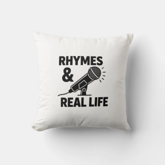 Almofada Minimalist Black & White “RHYPES & REAL LIFE” Micr