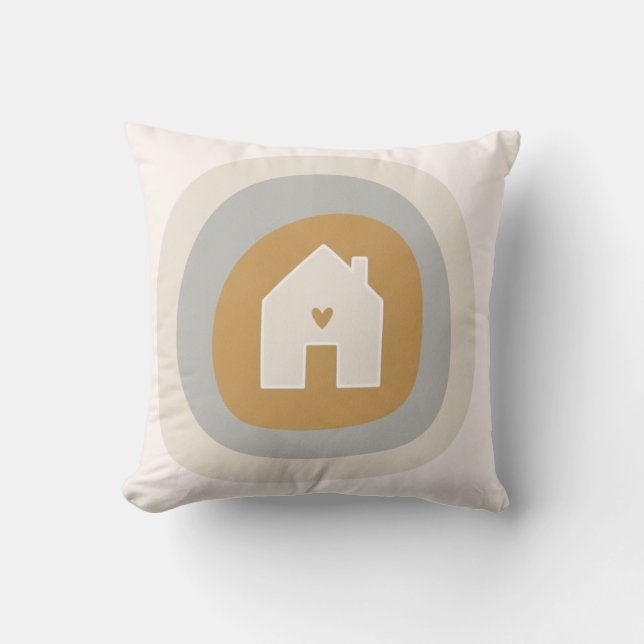 Almofada Minimalist Boho "Home is Where the Heart Is" (Frente)