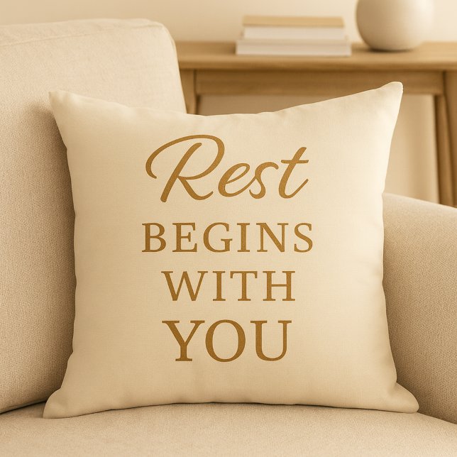 Almofada Minimalist Cozy Quote Pillow -Rest Begins With You (rest_begins_with_you_cozy_quote_png_aureline_studi)