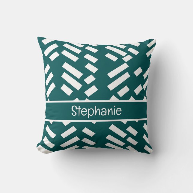 Almofada Minimalist Diagonal Striped Pattern With Name (Frente)
