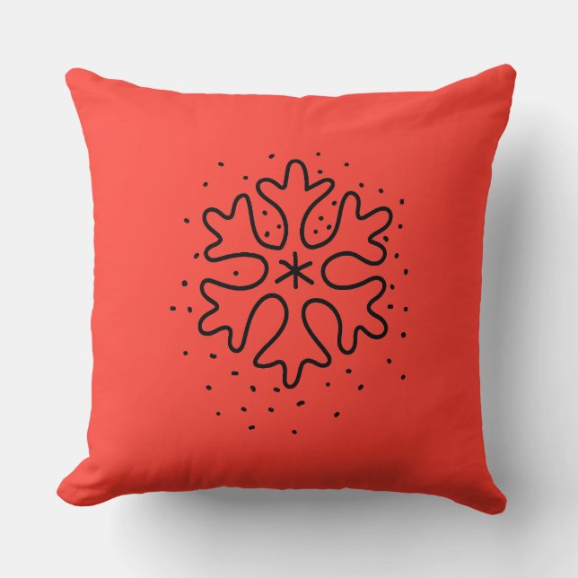Almofada Minimalist handdrawn snowflake (Frente)