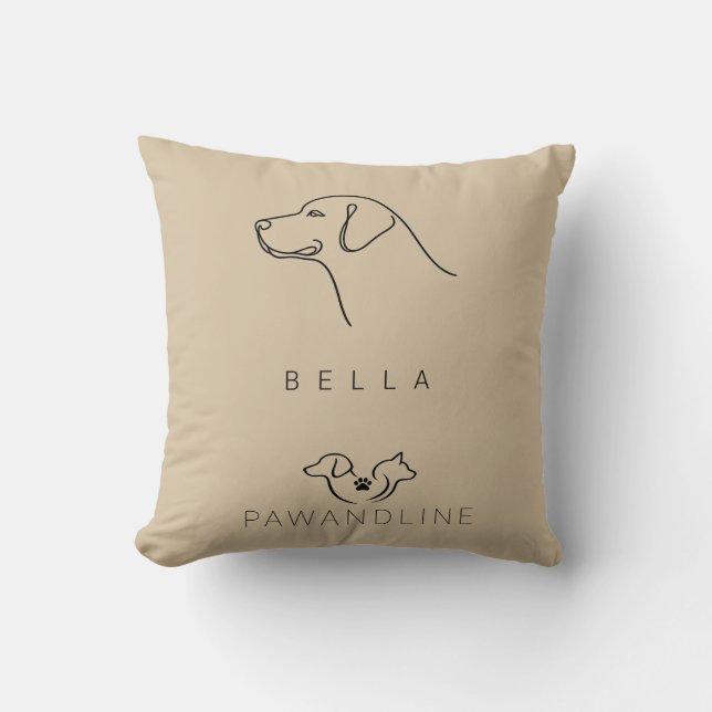 Almofada Minimalist Labrador Pillow | Custom Name (Frente)