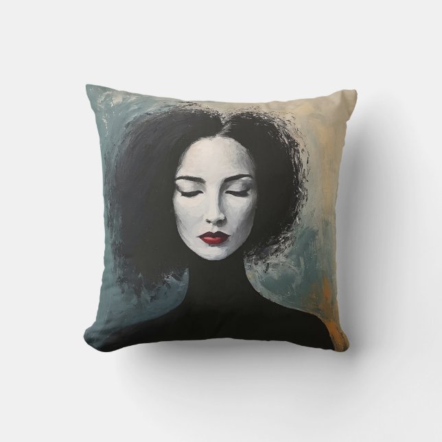 Almofada Minimalist Lady Portrait Canvas Art (Frente)