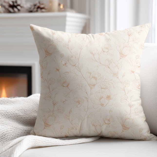 Almofada Minimalist Neutral Wildflower (Criador carregado)