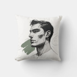 Almofada Minimalist One-Line Male Profile Pillow