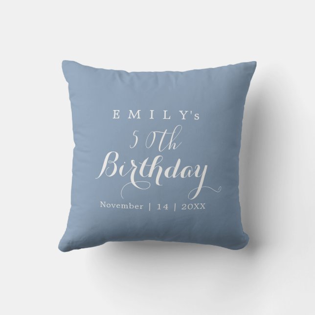 Almofada Minimalist Typography Birthday Party Design  (Verso)