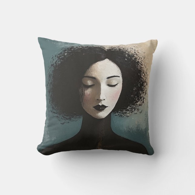 Almofada Minimalist Woman Portrait Canvas Print (Frente)