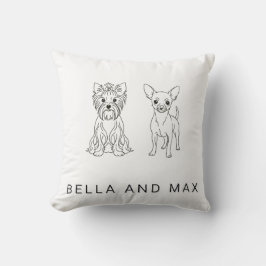 Almofada Minimalist Yorkie & Chihuahua Custom Name  -