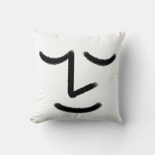 Almofada Minimalist Zen Face Throw Pillow (Frente)
