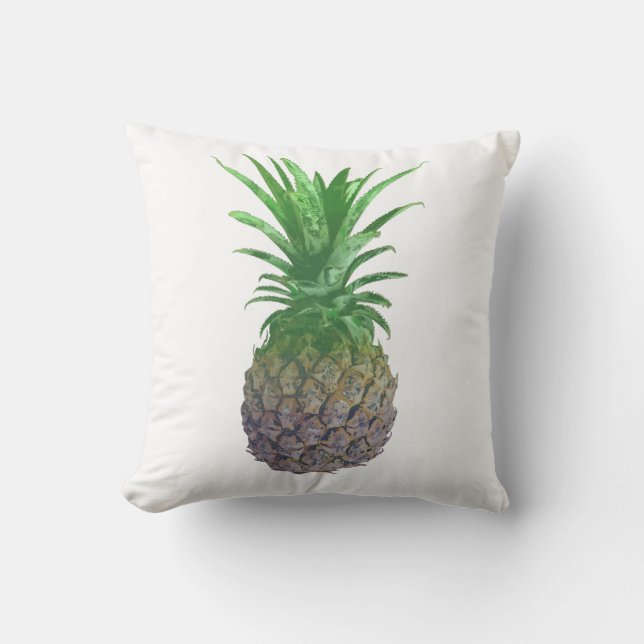 Almofada Minimalista Abacaxi Roxo Verde Pálido (Frente)