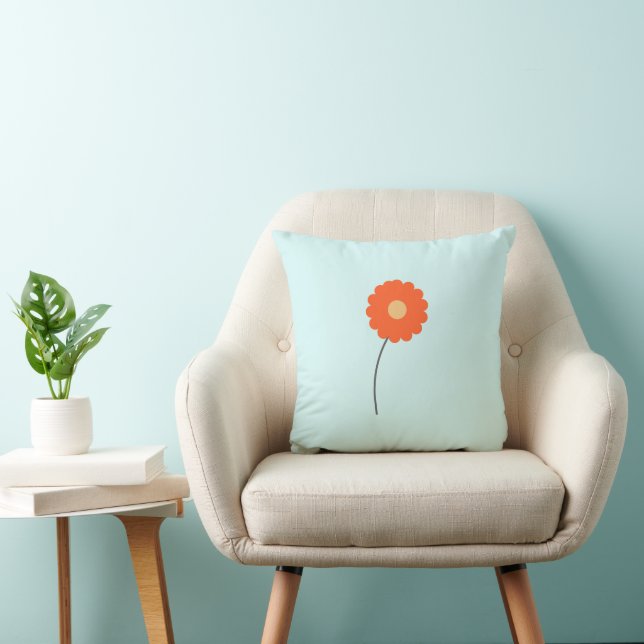 Almofada Minimalista de Flores Retro (Cadeira)