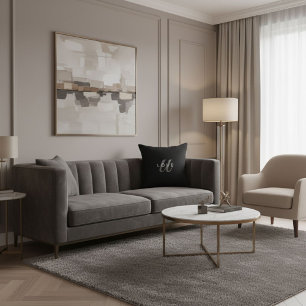 Almofada Minimalista elegante script fofo preto e branco