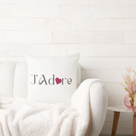 Almofada Minimalista J'Adore, Decoração Romântica Francesa 