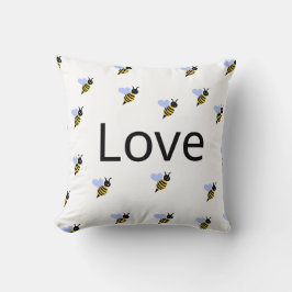 Almofada Minimalista "Love & Bees" – Romântica