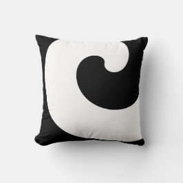 Almofada Minimalista Preto e Branco com Espiral En