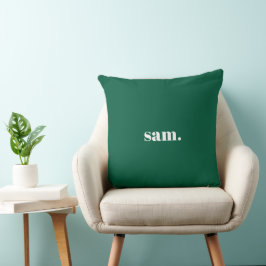 Almofada Minimalista texto personalizado negrito verde