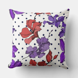 Almofada Mínimo vintage, trabalho de arte de tinta floral s