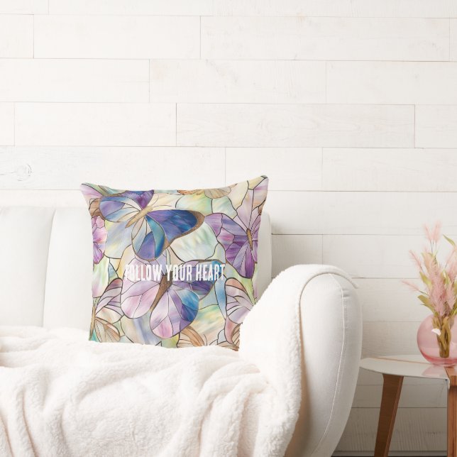 Almofada Mint Aqua Blue Purple Butflies (Sofá)