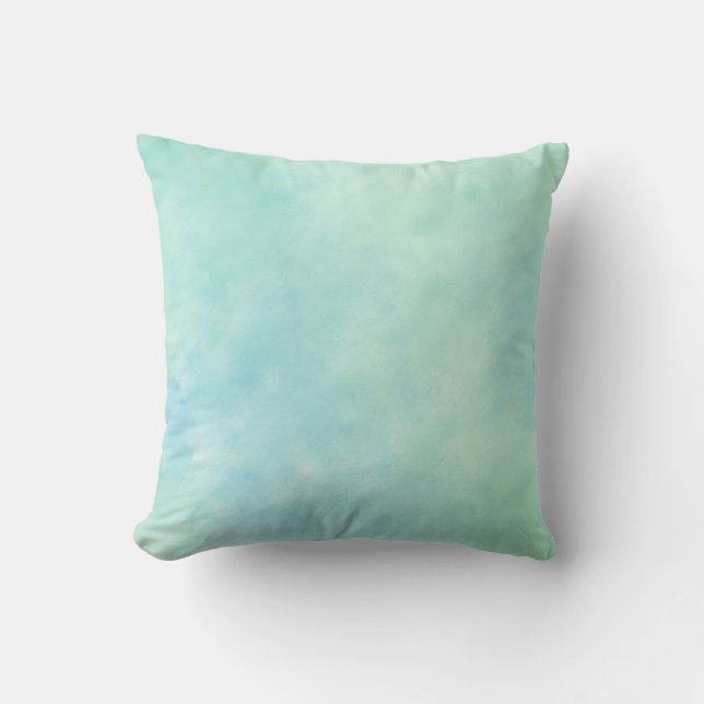 Almofada Mint Aqua Blue Tie Dye Watercolor (Frente)