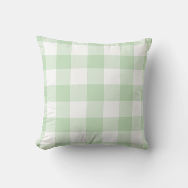 Almofada Mint Green e White Gingham Pattern (Frente)