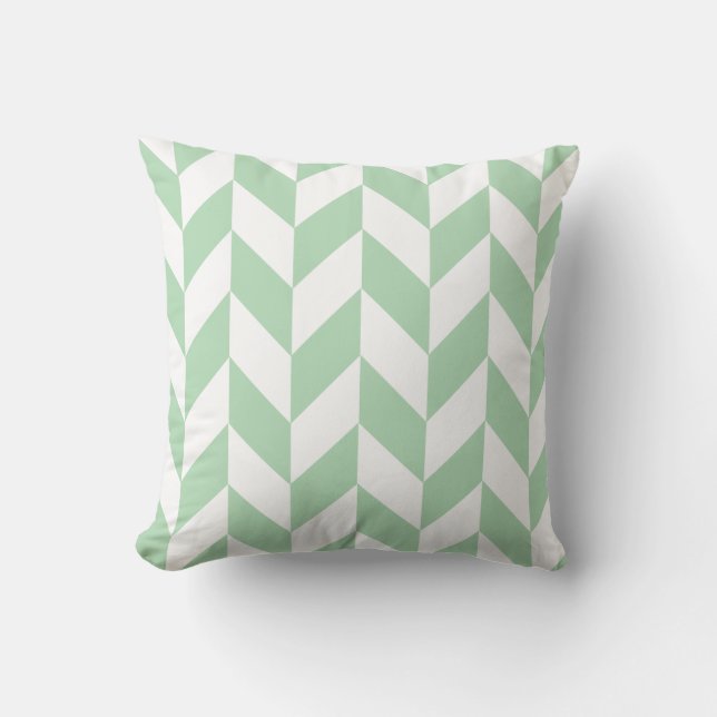 Almofada Mint Green Herringbone Pattern (Frente)