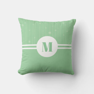 Almofada Mint green stripes pastel - letra mínima monográfi