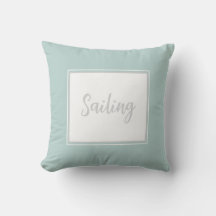 Mint Green Travesseiro decorativo com texto 'Naveg