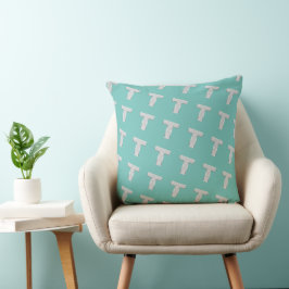 Almofada Mint Silver - Letra T
