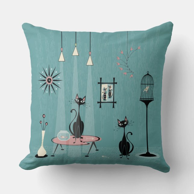 Almofada Mischefe de Meio século / Cat Red Handed II B (Frente)