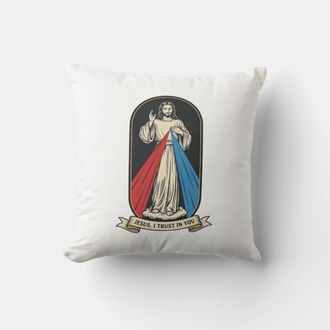 Almofada Misericórdia Divina Jesus Vintage (Frente)