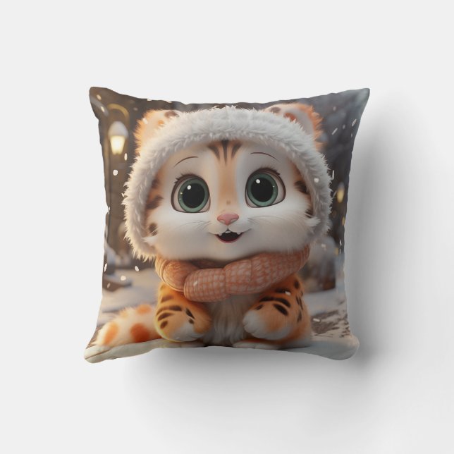 Almofada Misha - Um leopardo de neve fofo (Verso)